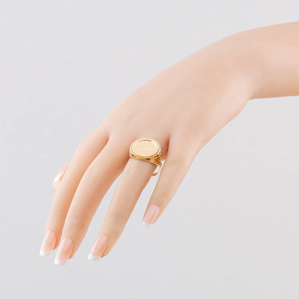 Pre-Owned 9ct Yellow Gold St George Coin Ring 41342662