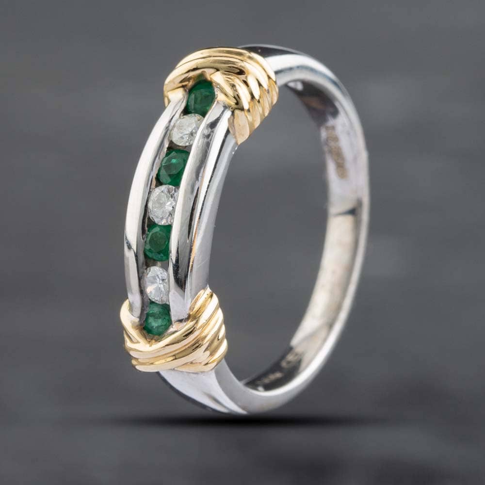 Click to view product details and reviews for Pre Owned 14ct Two Colour Gold Brilliant Cut Emerald And Diamond Half Eternity Ring 41381322. Click to view product details and reviews for Pre Owned 14ct Two Colour Gold Brilliant Cut Emerald And Diamond Half Eternity Ring 41381322.