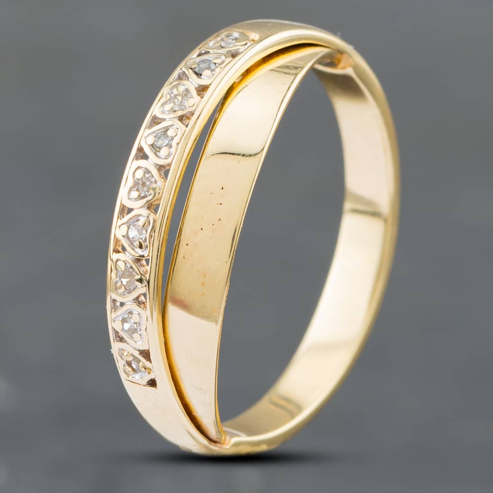 Product photograph of Pre-owned 9ct Yellow Gold Diamond Half Eternity Ring 41381759 from The Jewel Hut