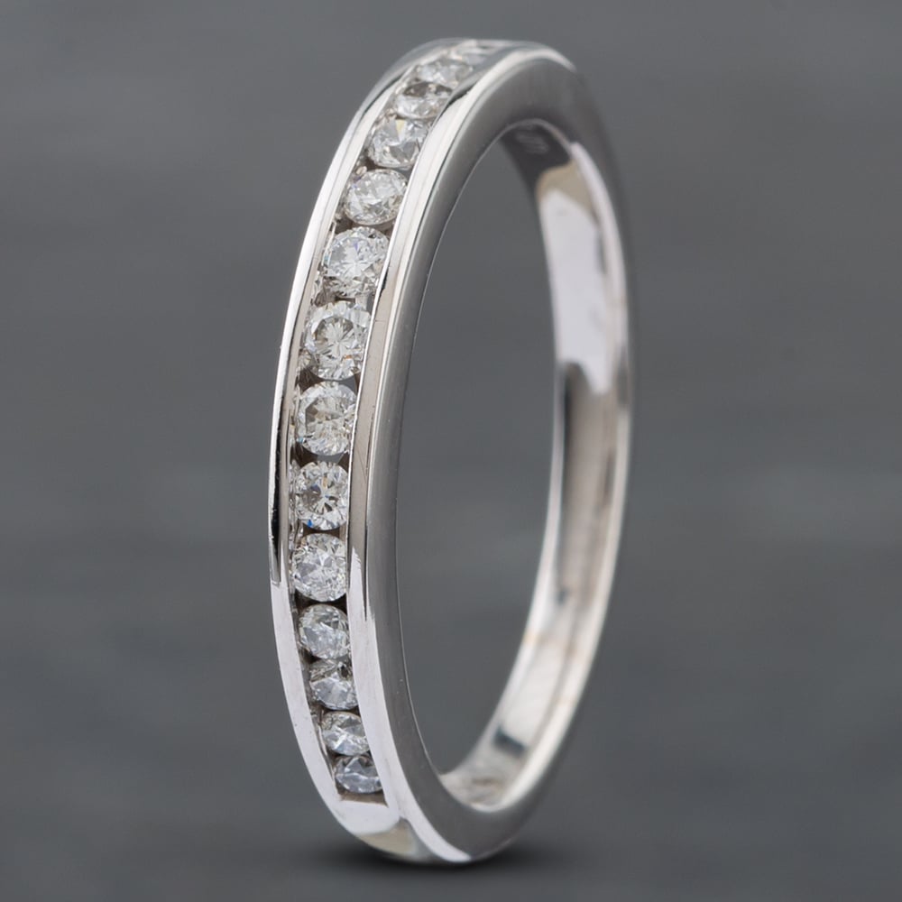 Product photograph of Pre-owned White Gold Brilliant Cut Diamond Half Eternity Ring 41382026 from The Jewel Hut