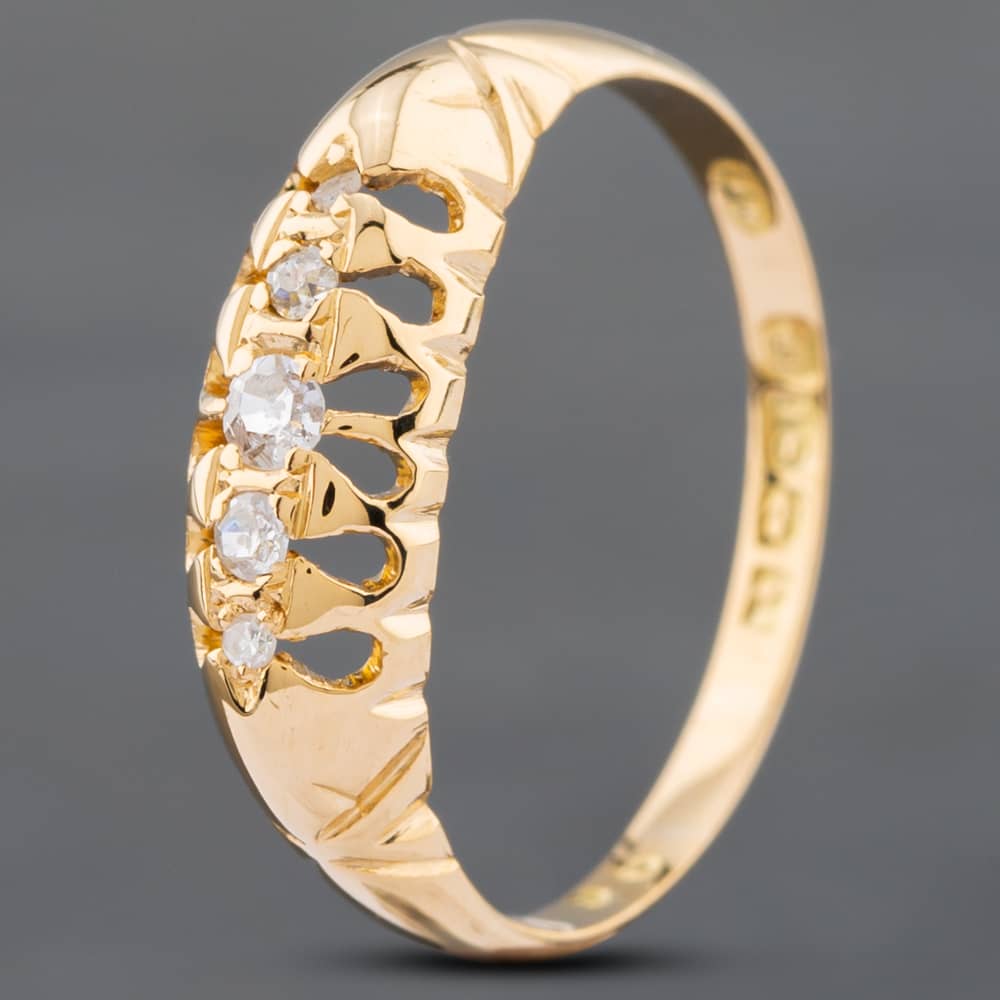 Pre-Owned Antique 18ct Yellow Gold Diamond Five Stone Ring 41382028