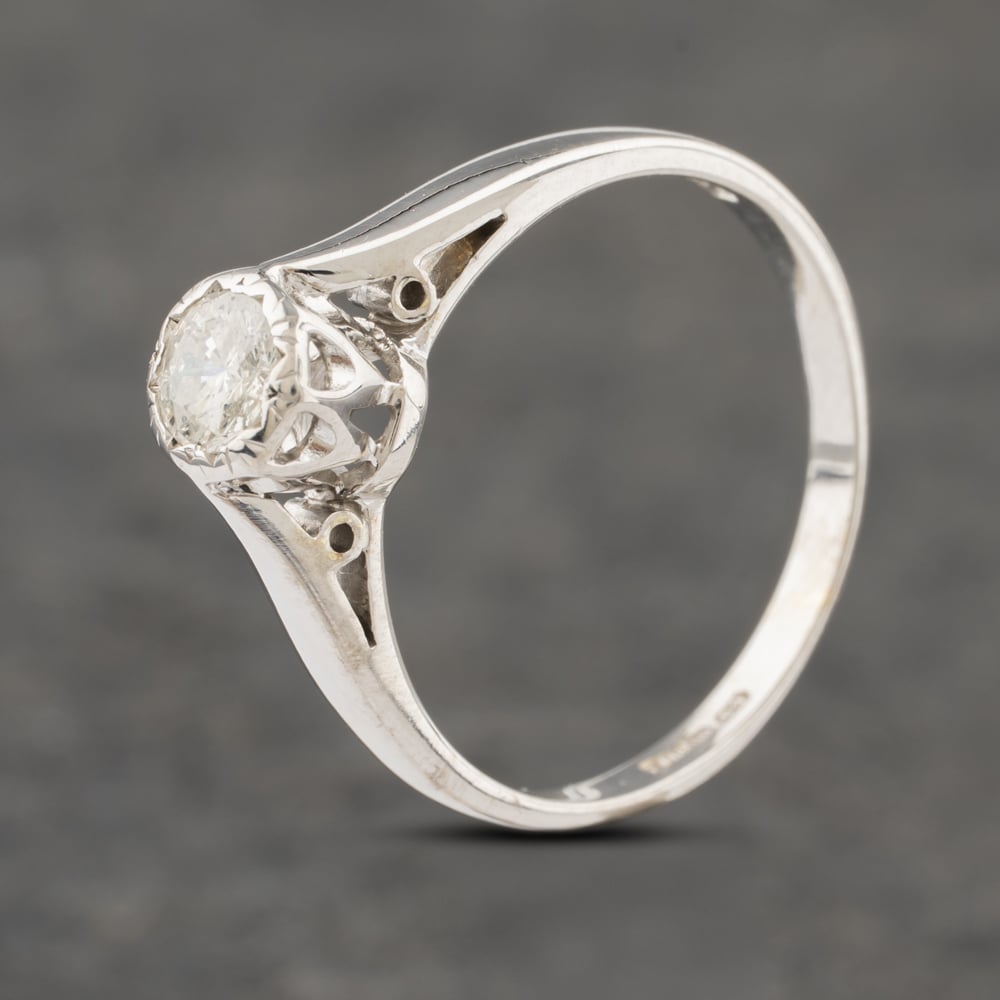Click to view product details and reviews for Pre Owned 9ct White Gold 025ct Brilliant Cut Diamond Solitaire Ring 41382560.