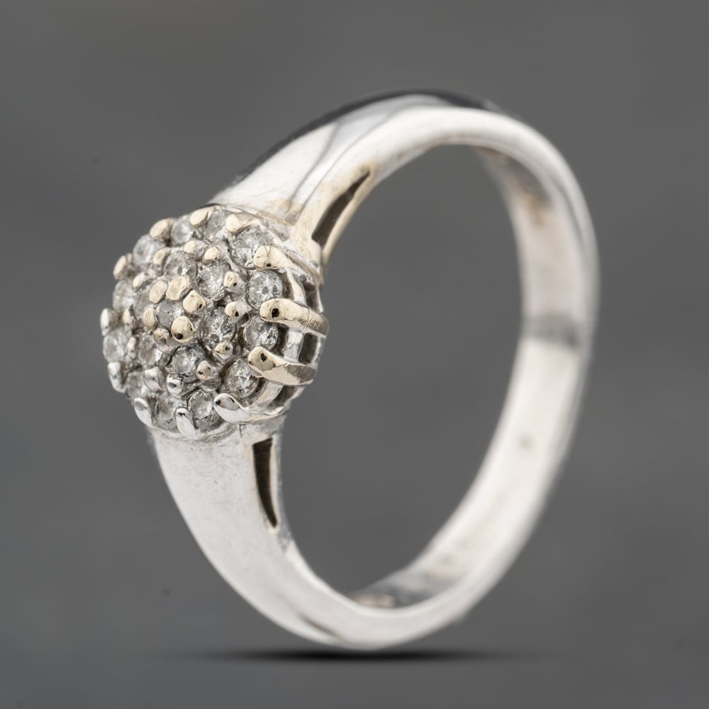 Click to view product details and reviews for Pre Owned 18ct White Gold 020ct Brilliant Cut Diamond Cluster Ring 41382589. Click to view product details and reviews for Pre Owned 18ct White Gold 020ct Brilliant Cut Diamond Cluster Ring 41382589.