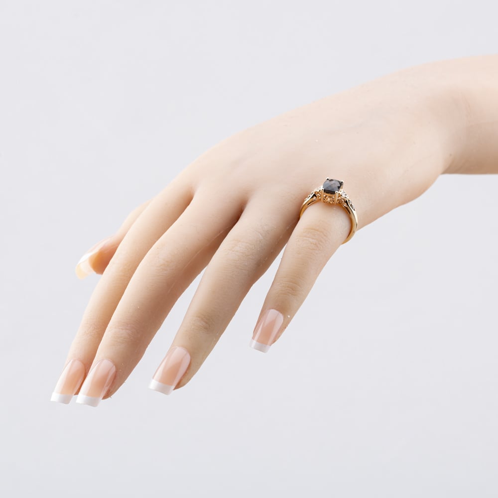 Pre-Owned 14ct Rose Gold Smokey Quartz & 0.11ct Brilliant Cut Diamond Cluster Ring 41382712