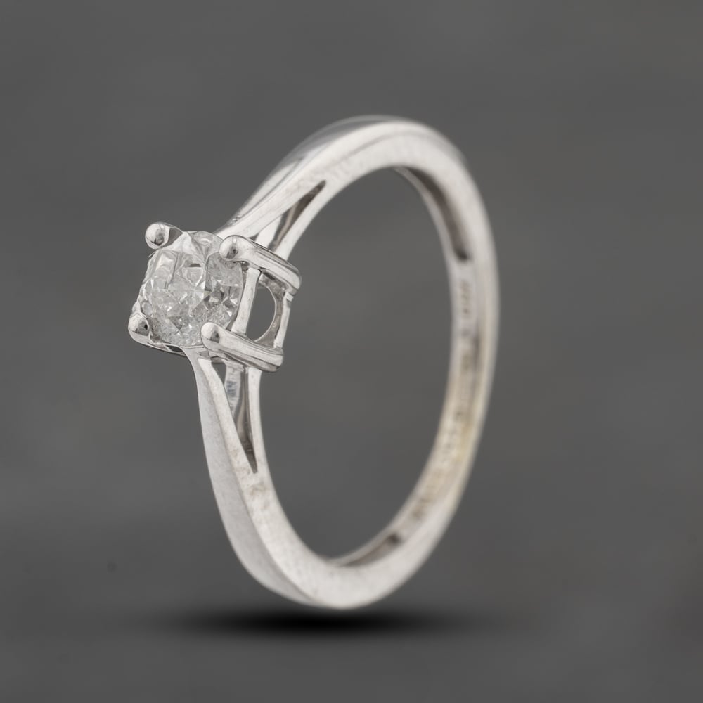 Click to view product details and reviews for Pre Owned 18ct White Gold 025ct Brilliant Cut Diamond Solitaire Ring 41382789.