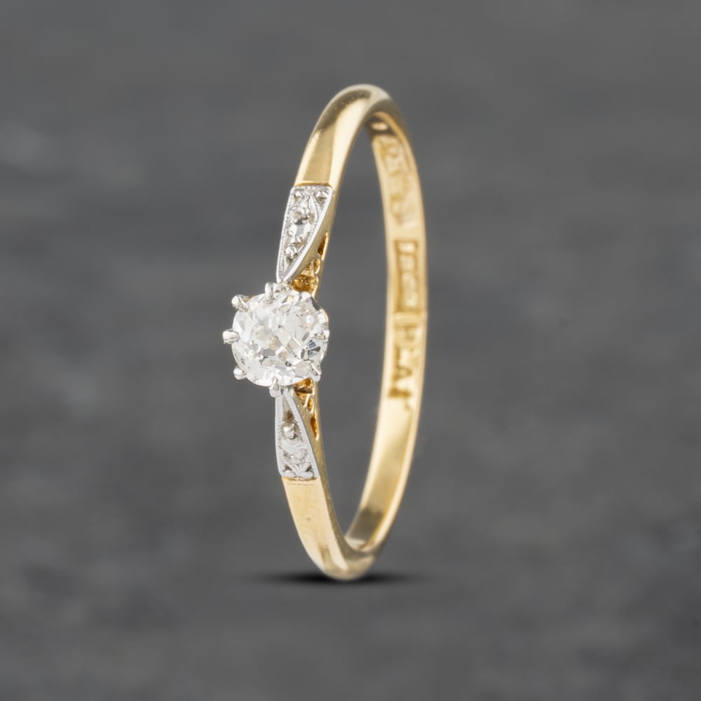 Click to view product details and reviews for Pre Owned Vintage Yellow Gold 015ct Brilliant Cut Diamond Platinum Head Solitaire Ring 41382795. Click to view product details and reviews for Pre Owned Vintage Yellow Gold 015ct Brilliant Cut Diamond Platinum Head Solitaire Ring 41382795.