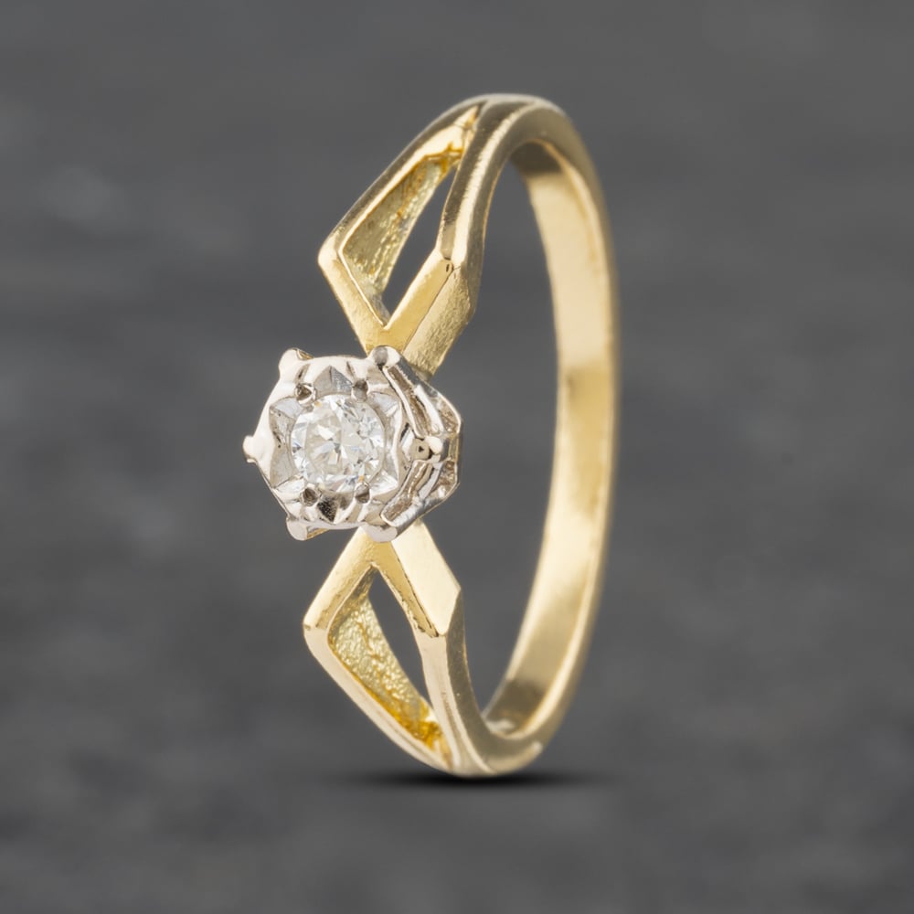 Click to view product details and reviews for Pre Owned Vintage Yellow Gold 007ct Brilliant Cut Diamond Open Work Shoulders Solitaire Ring 41382797. Click to view product details and reviews for Pre Owned Vintage Yellow Gold 007ct Brilliant Cut Diamond Open Work Shoulders Solitaire Ring 41382797.