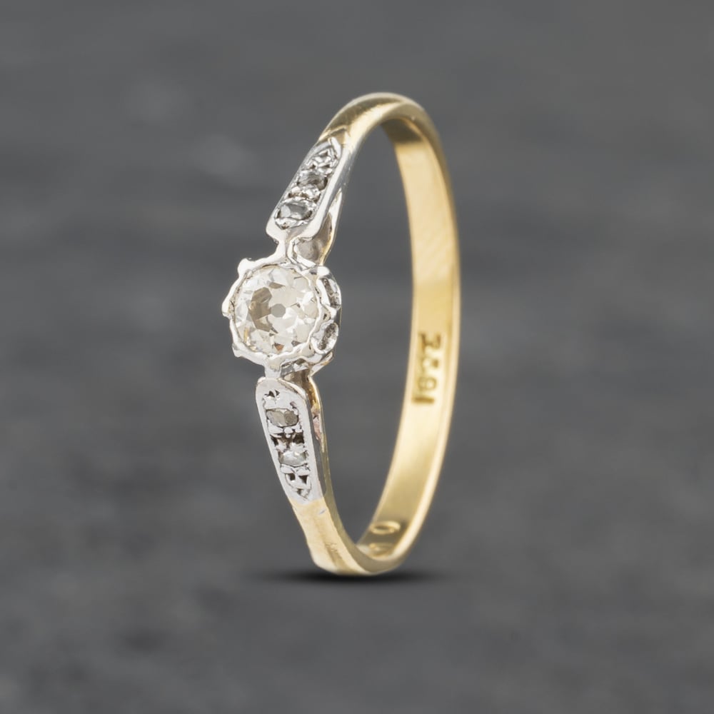 Click to view product details and reviews for Pre Owned Vintage Yellow Gold 015ct Brilliant Cut Diamond Shoulder Set Solitaire Ring 41382801. Click to view product details and reviews for Pre Owned Vintage Yellow Gold 015ct Brilliant Cut Diamond Shoulder Set Solitaire Ring 41382801.