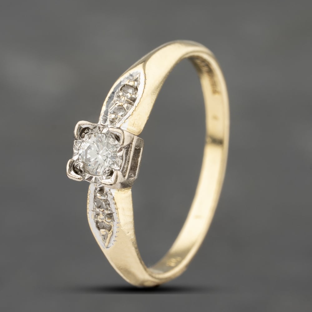 Click to view product details and reviews for Pre Owned 18ct Yellow Gold 015ct Diamond Shoulder Set Solitaire Ring 41383185. Click to view product details and reviews for Pre Owned 18ct Yellow Gold 015ct Diamond Shoulder Set Solitaire Ring 41383185.