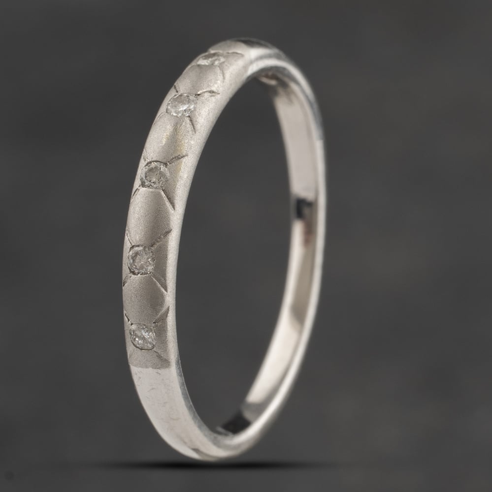 Click to view product details and reviews for Pre Owned 9ct White Gold 010ct Diamond Band Ring 41383255.