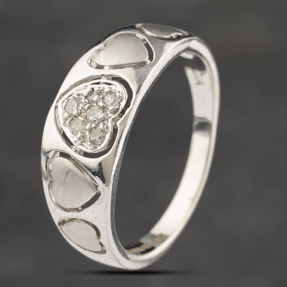 Click to view product details and reviews for Pre Owned 9ct White Gold 010ct Diamond Band Ring 41383268.