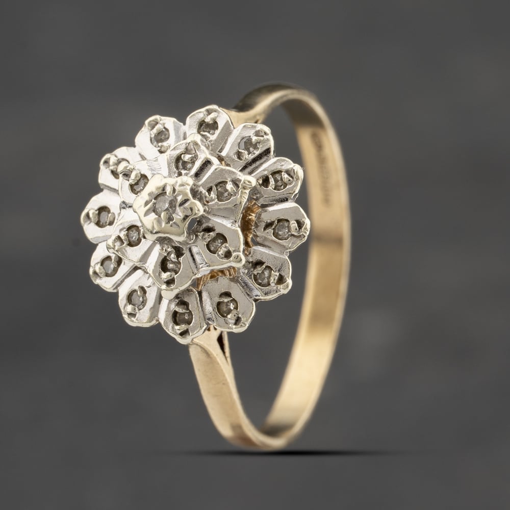 Click to view product details and reviews for Pre Owned 9ct Yellow Gold 010ct Diamond Flower Cluster Ring 41383329. Click to view product details and reviews for Pre Owned 9ct Yellow Gold 010ct Diamond Flower Cluster Ring 41383329.