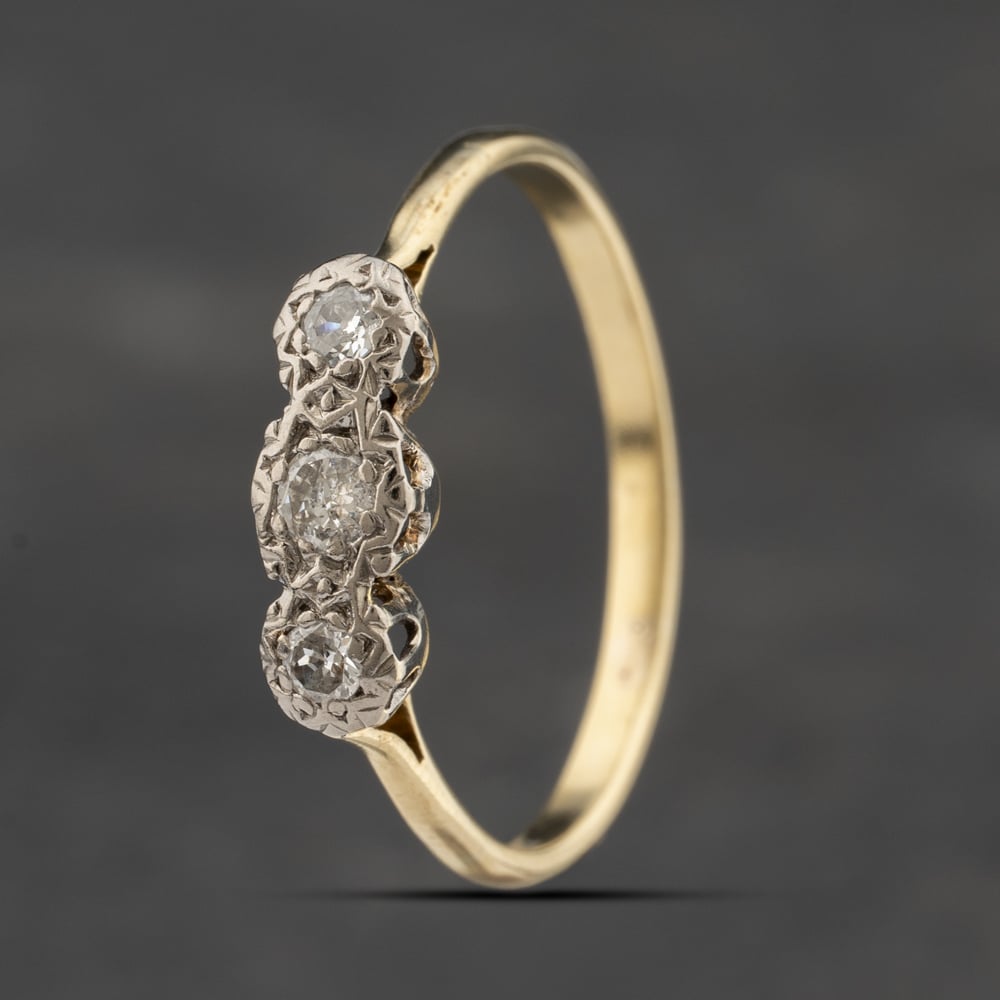Click to view product details and reviews for Pre Owned Vintage Yellow Gold 020ct Diamond Three Stone Ring 41383341. Click to view product details and reviews for Pre Owned Vintage Yellow Gold 020ct Diamond Three Stone Ring 41383341.