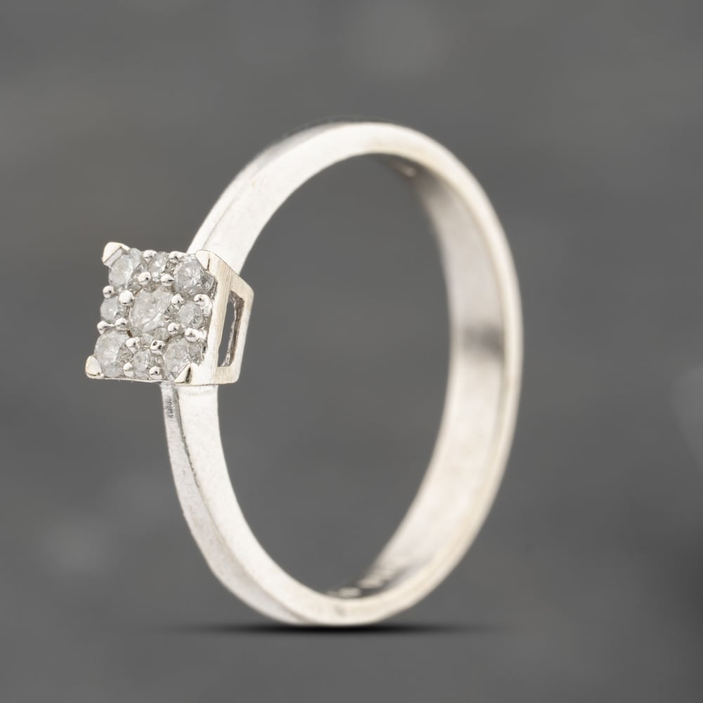 Click to view product details and reviews for Pre Owned 9ct White Gold 015ct Brilliant Cut Diamond Cluster Ring 41383666.