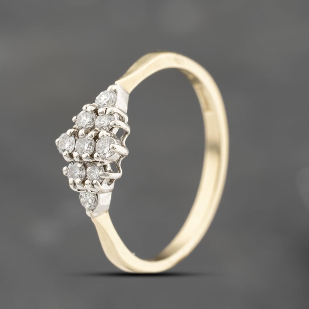 Click to view product details and reviews for Pre Owned 9ct Yellow Gold 022ct Brilliant Cut Diamond Marquise Shape Cluster Ring 41383668.
