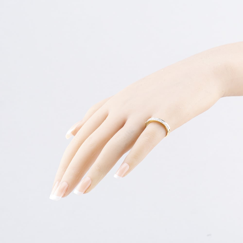 Pre-Owned 9ct Yellow Gold 0.10ct Brilliant Cut Diamond Half Eternity Ring 41383678