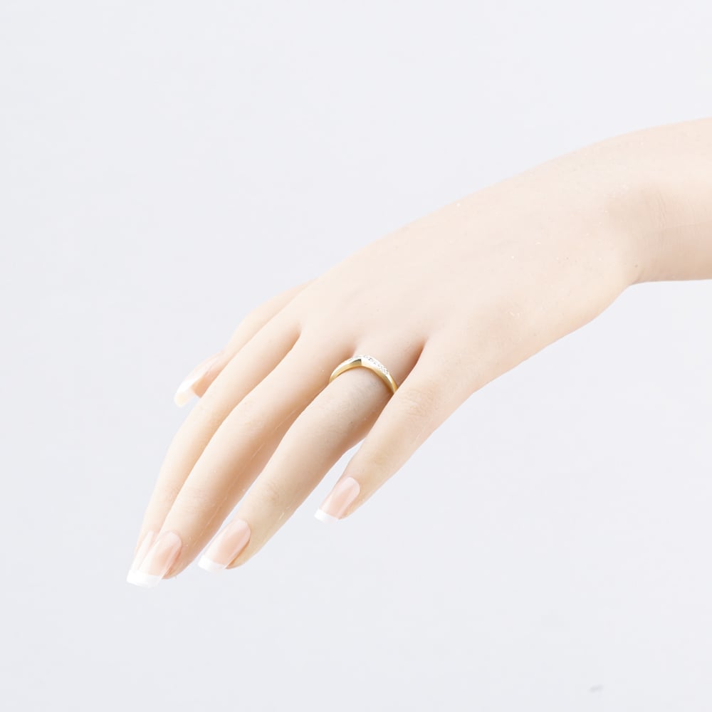 Pre-Owned 9ct Yellow Gold 0.03ct Diamond Half Wishbone Ring 41383683