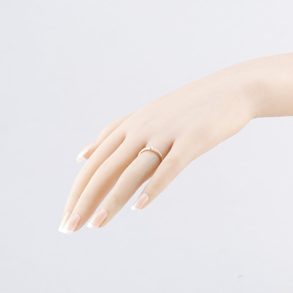 Pre-Owned 9ct Rose Gold 0.08ct Brilliant Cut Diamond Solitaire Ring 41383716