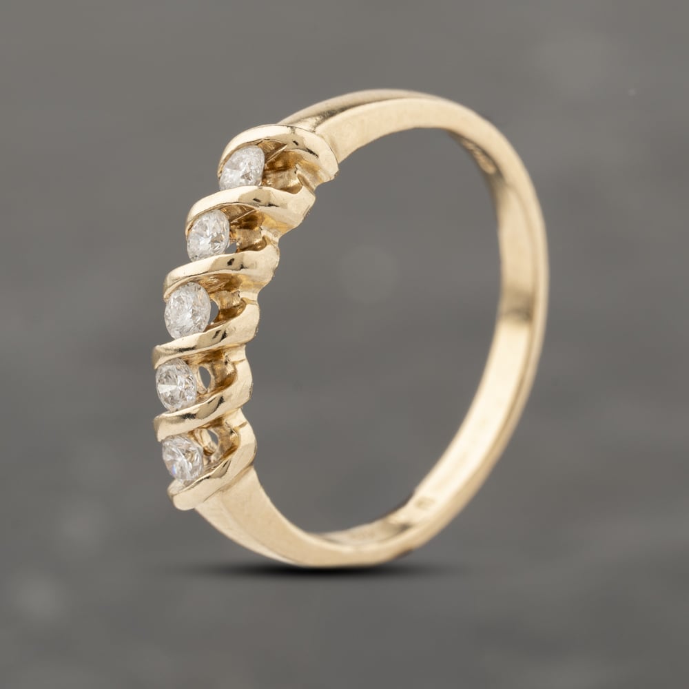 Click to view product details and reviews for Pre Owned 9ct Yellow Gold 025ct Diamond Tension Five Stone Ring 41383905.