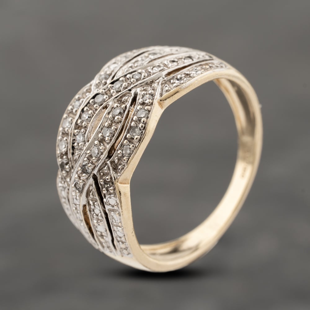 Click to view product details and reviews for Pre Owned 9ct Yellow Gold 010ct Diamond Crossover Ring 41383909.
