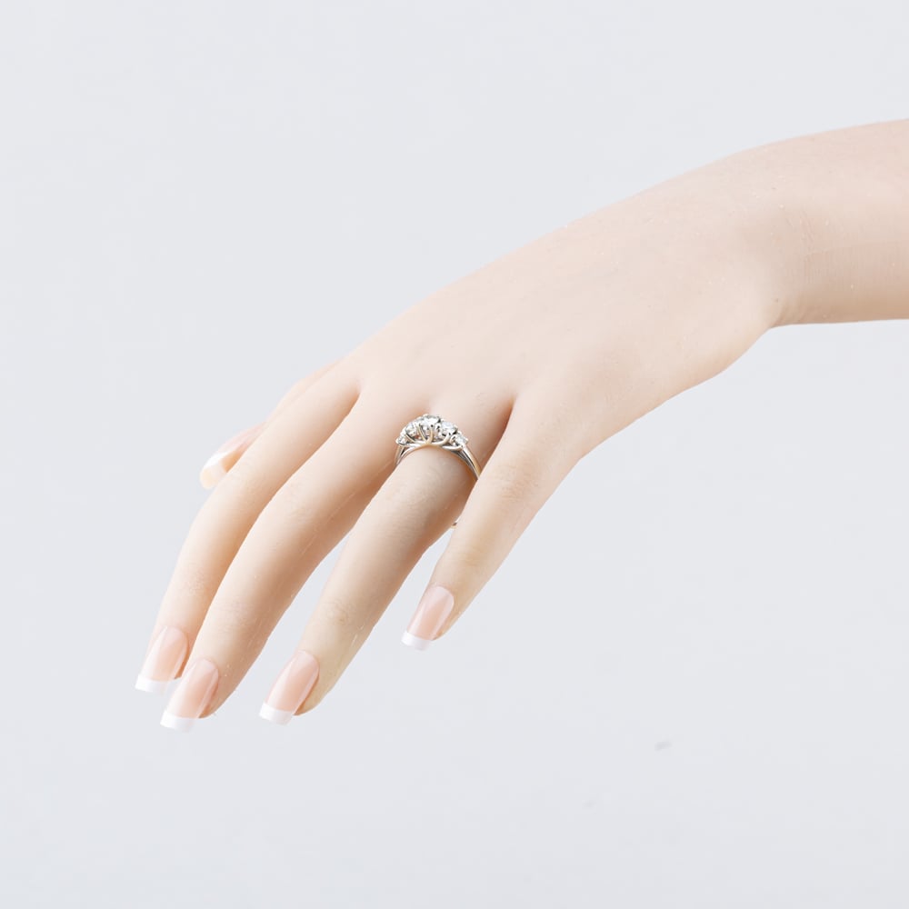Pre-Owned 9ct White Gold Moissanite Five Stone Ring 41383944