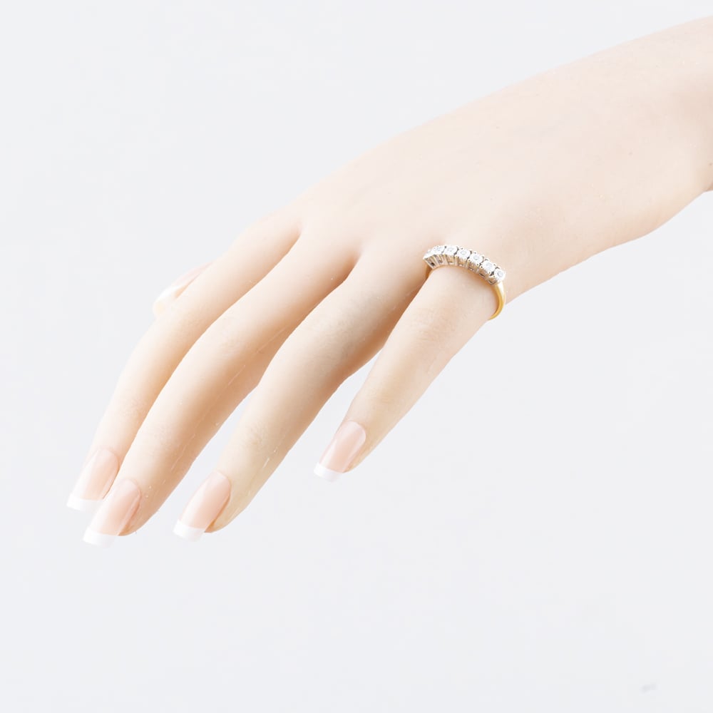 Pre-Owned 9ct Yellow Gold 0.14ct Brilliant Cut Diamond Half Eternity Ring 41383973