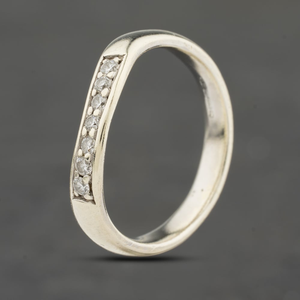 Click to view product details and reviews for Pre Owned 9ct White Gold 014ct Brilliant Cut Diamond Half Wishbone Ring 41383983.