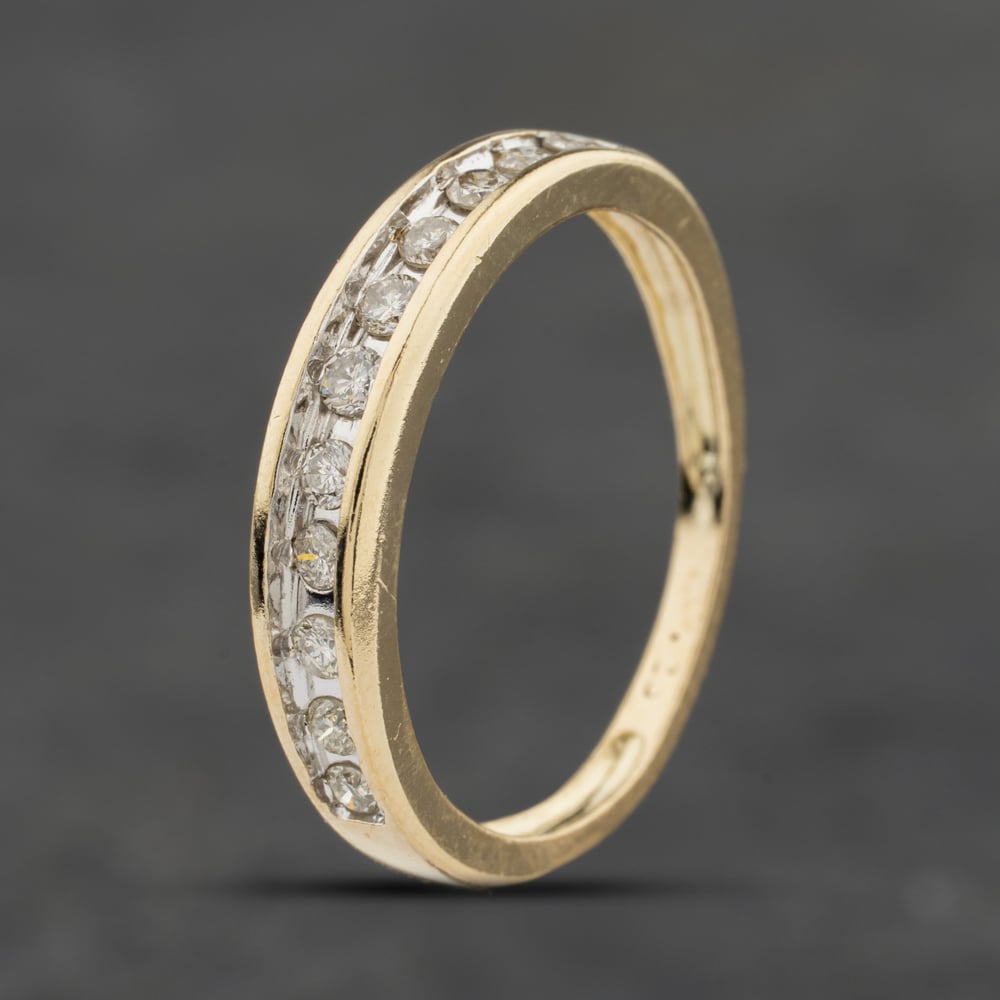 Pre-Owned Yellow Gold 0.20ct Diamond Half Eternity Ring 41384025