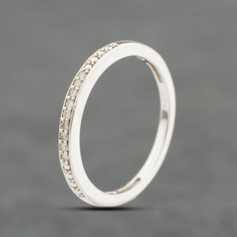 Click to view product details and reviews for Pre Owned 9ct White Gold 004ct Diamond Half Eternity Ring 41384102.