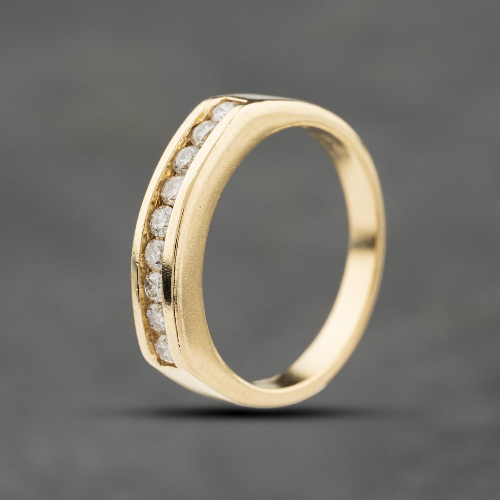 Pre-Owned 9ct Yellow Gold 0.30ct Brilliant Cut Diamond Channel Set Half Eternity Ring 41384214