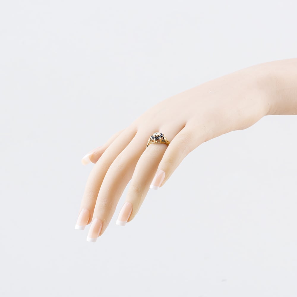 Pre-Owned 9ct Yellow Gold Sapphire & 0.01ct Diamond Round Cluster Ring 41384504