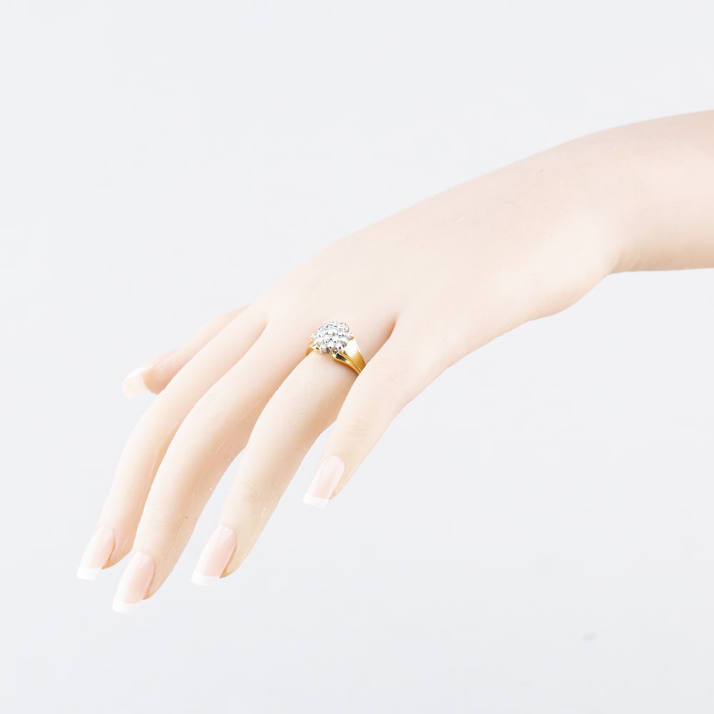 Pre-Owned 9ct Yellow Gold 0.50ct Brilliant Cut Diamond Flower Cluster Ring 41384648