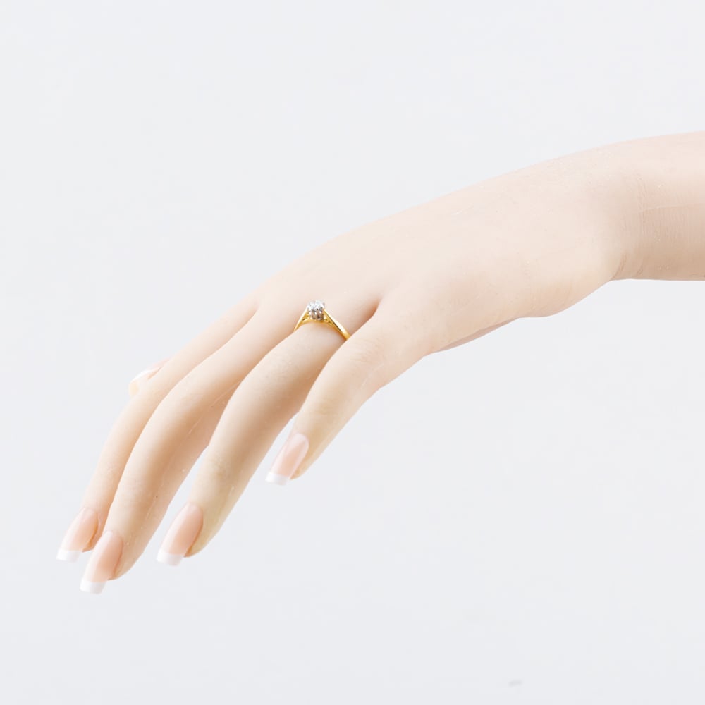 Pre-Owned Vintage Yellow Gold 0.25ct Brilliant Cut Diamond Solitaire Ring 41384701
