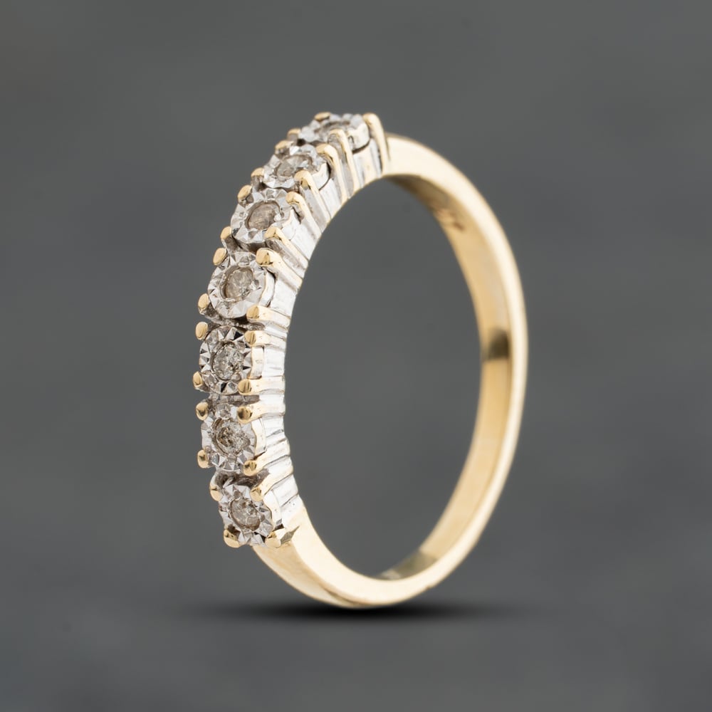 Pre-Owned 9ct Yellow Gold 0.07ct Diamond Half Eternity Ring 41384735