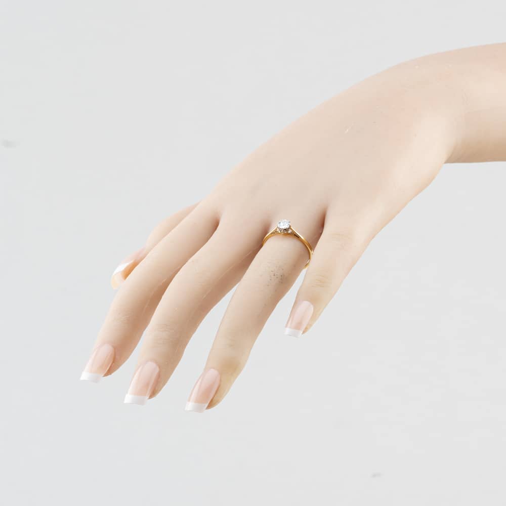 Pre-Owned Vintage Yellow Gold 0.30ct Brilliant Cut Diamond Solitaire Ring 41384830