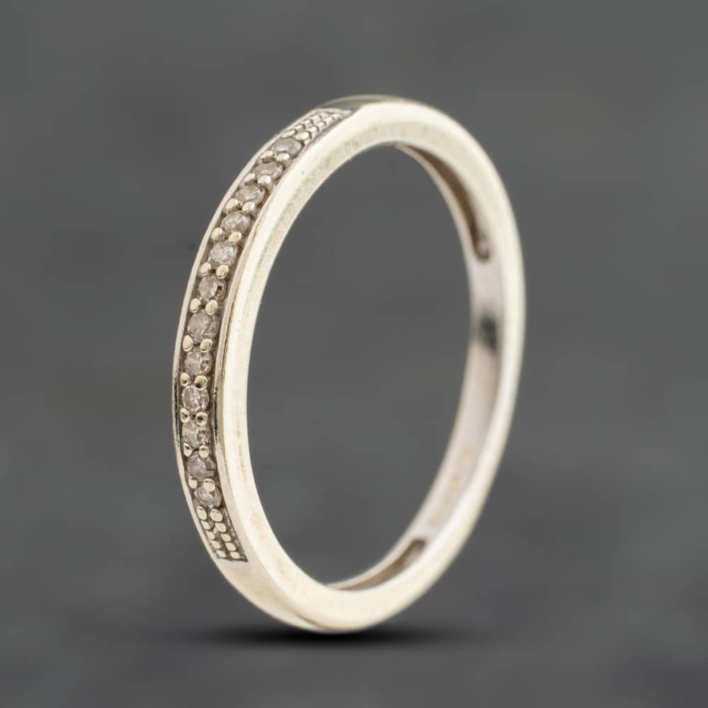 Pre-Owned 9ct White Gold 0.75ct Brilliant Cut Diamond Half Eternity Ring 41384956