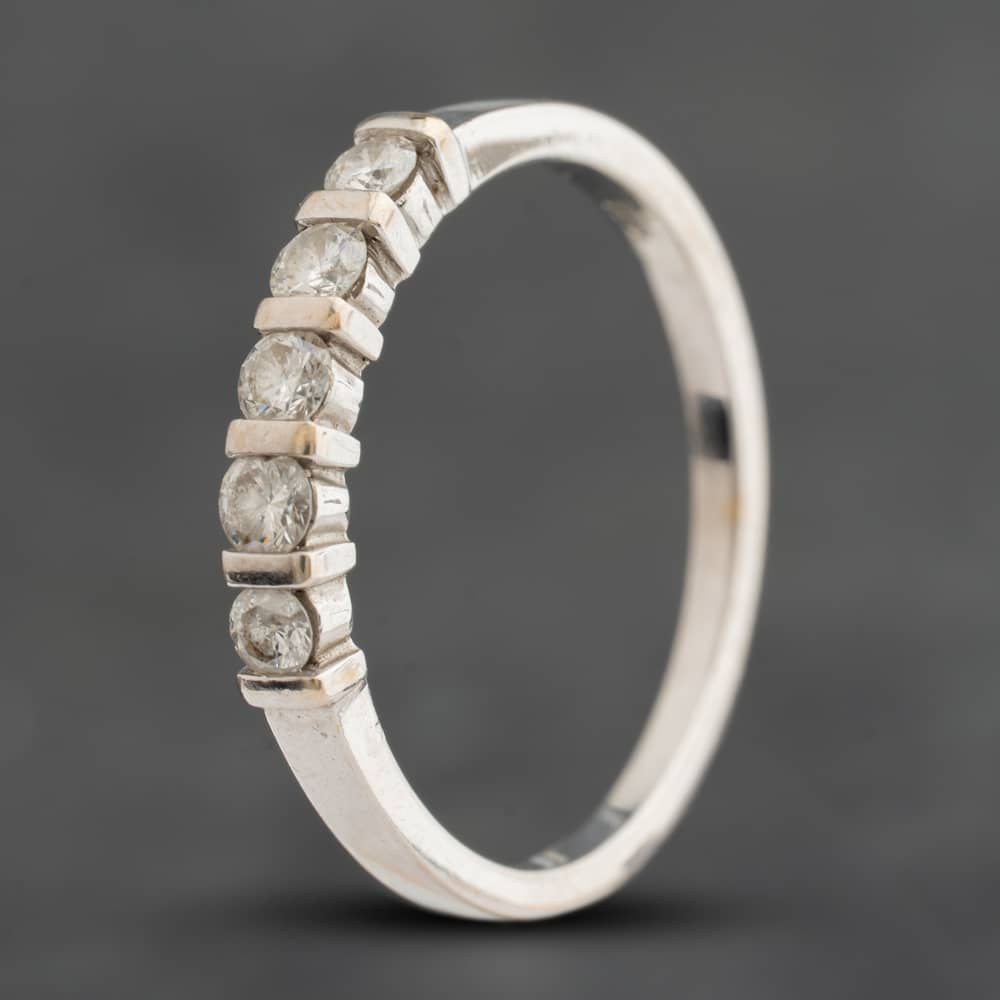 Pre-Owned 18ct White Gold Brilliant Cut Diamond Half Eternity Ring 41384959