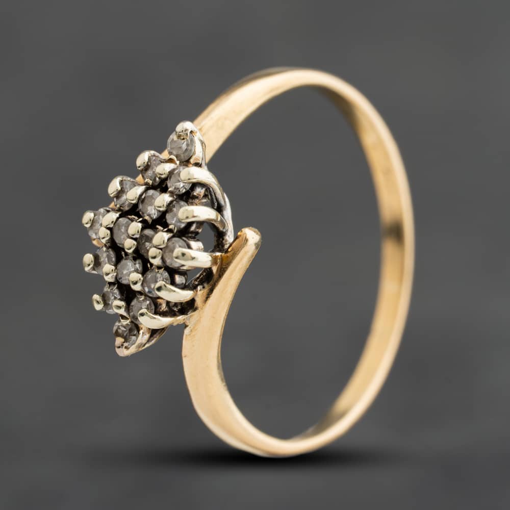 Pre-Owned Yellow Gold 0.25ct Brilliant Cut Diamond Cluster Ring 41384965