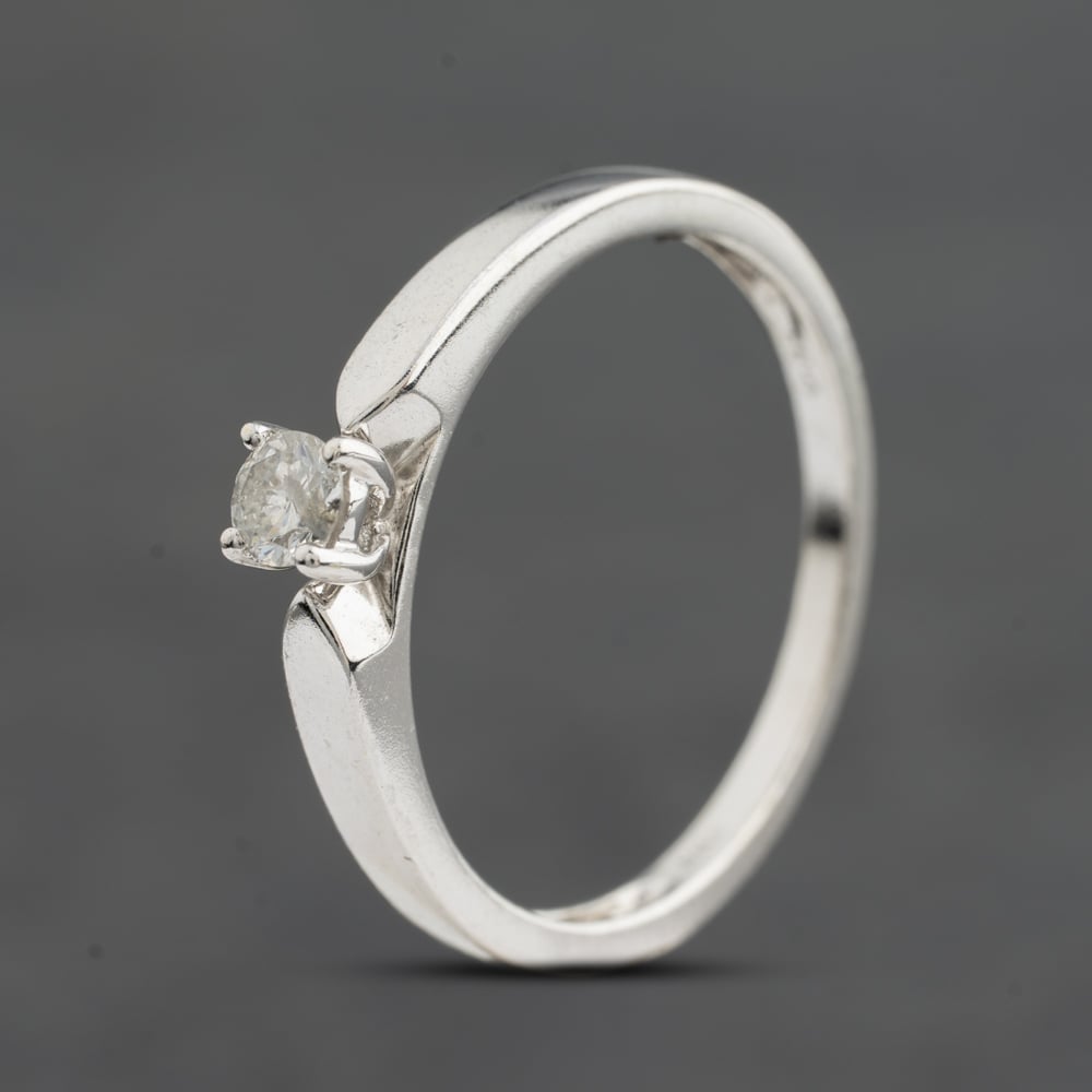Pre-Owned 9ct White Gold 0.33ct Brilliant Cut Diamond Solitaire Ring 41384987