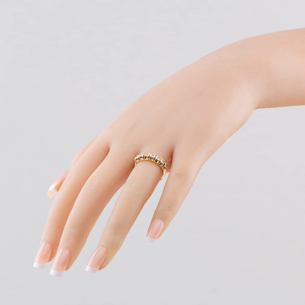 Pre-Owned 9ct Yellow Gold 0.04ct Diamond Half Eternity Ring 41385058