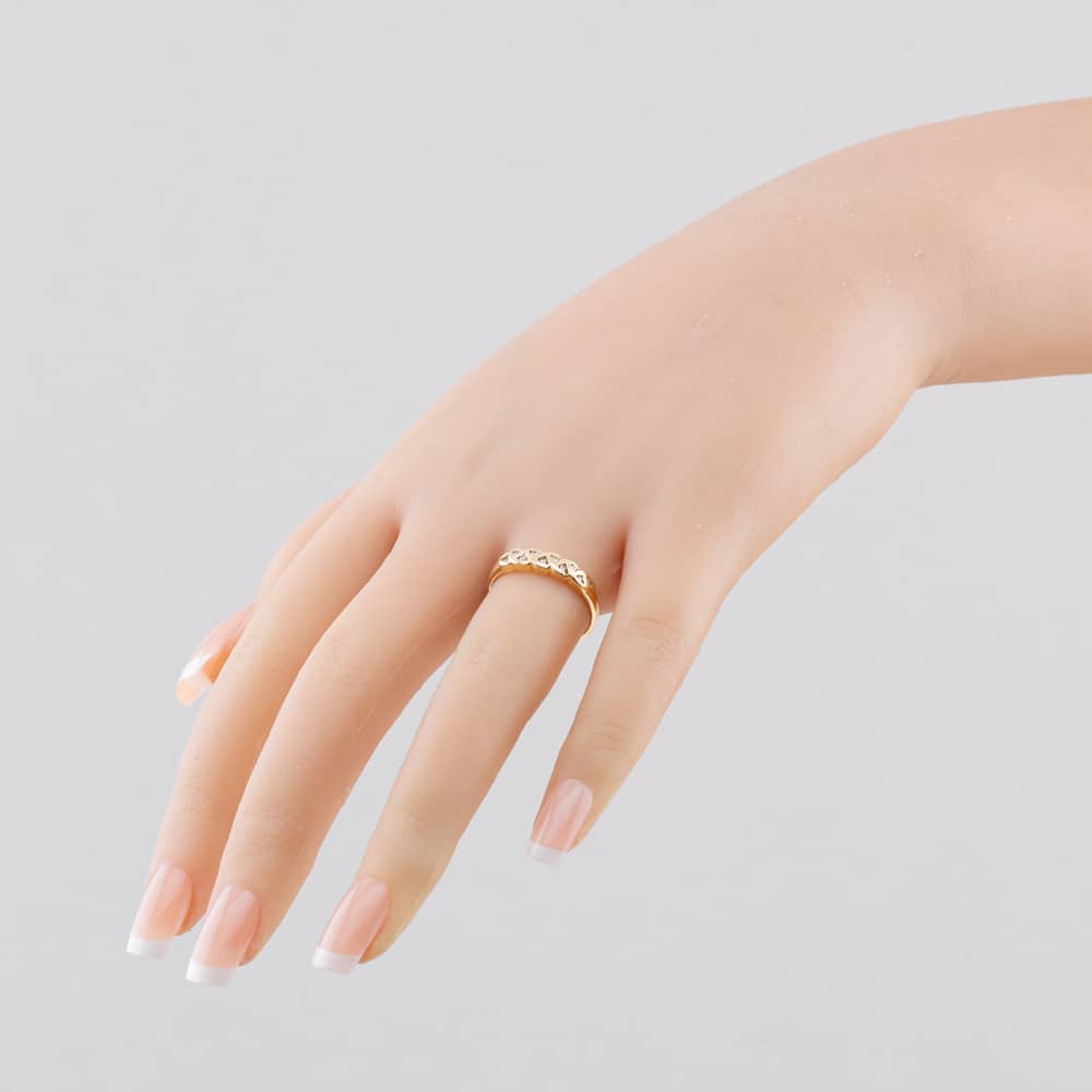 Pre-Owned 9ct Yellow Gold 0.05ct Brilliant Cut Diamond Half Eternity Ring 41385060