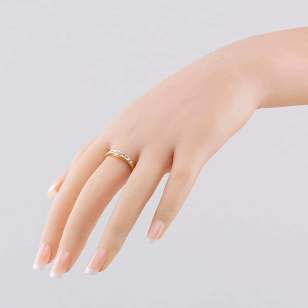 Pre-Owned 9ct Yellow Gold 0.03ct Diamond Wishbone Ring 41385063