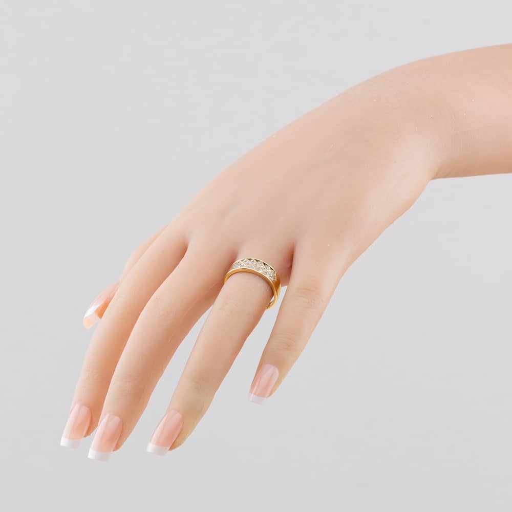 Pre-Owned 9ct Yellow Gold 0.10ct Diamond Band Ring 41385065