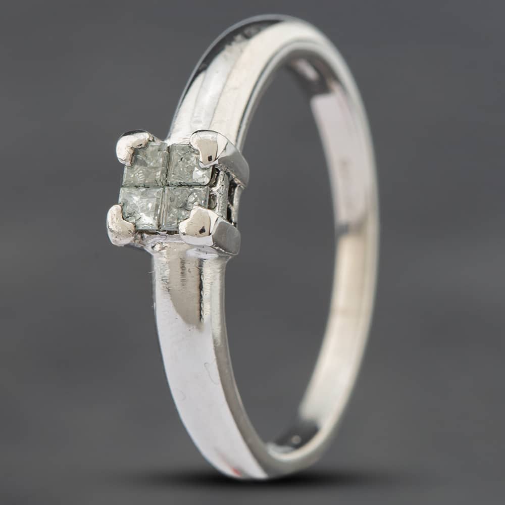 Click to view product details and reviews for Pre Owned Platinum 020ct Princess Cut Diamond Four Stone Ring 41481007.