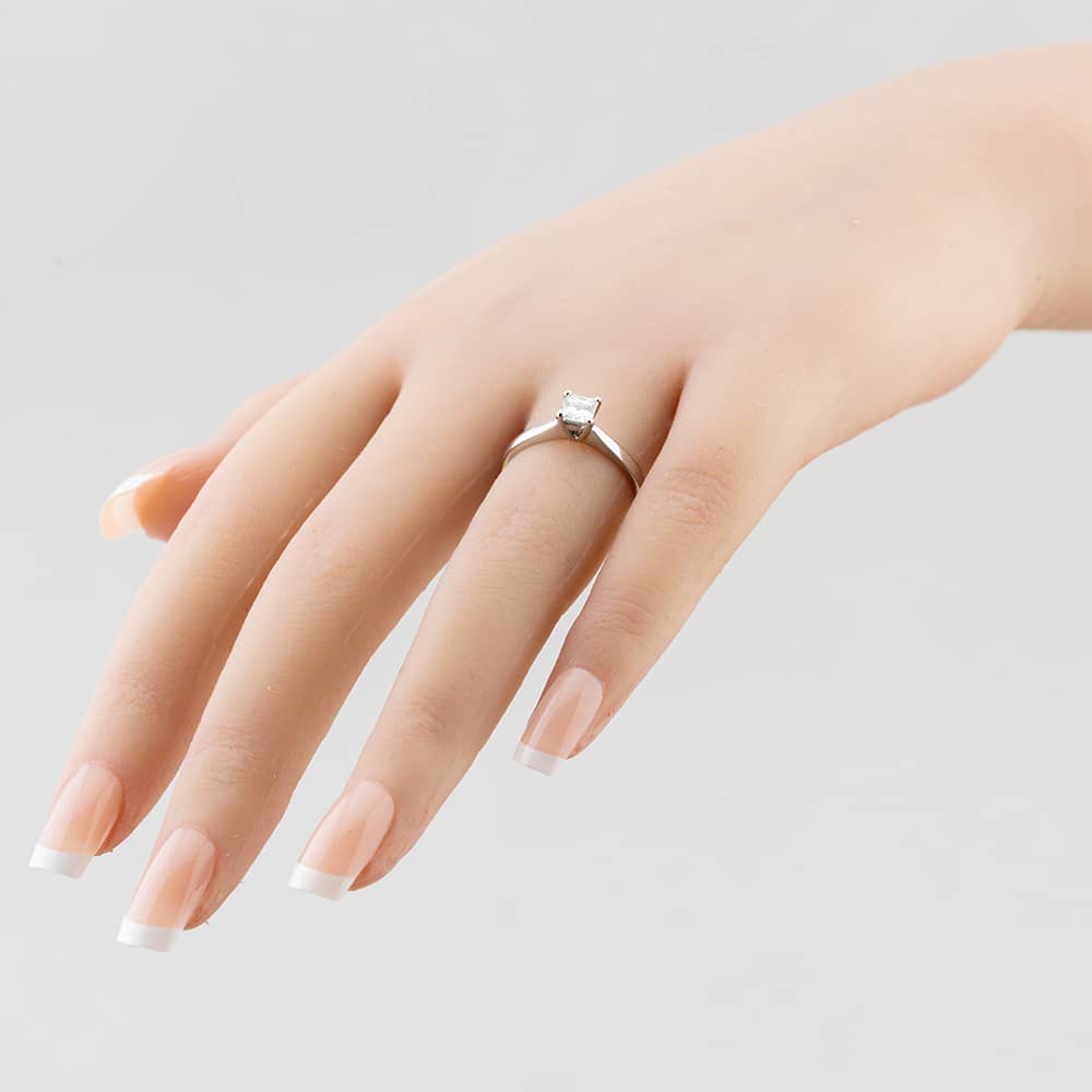 Pre-Owned Platinum 0.45ct Princess Cut Solitaire Ring 41481055