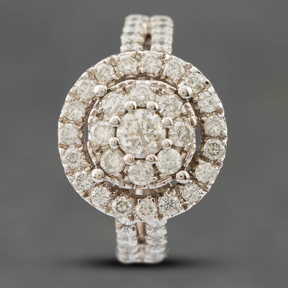 Pre-Owned White Gold Brilliant Cut Diamond Halo Cluster Ring 41481072