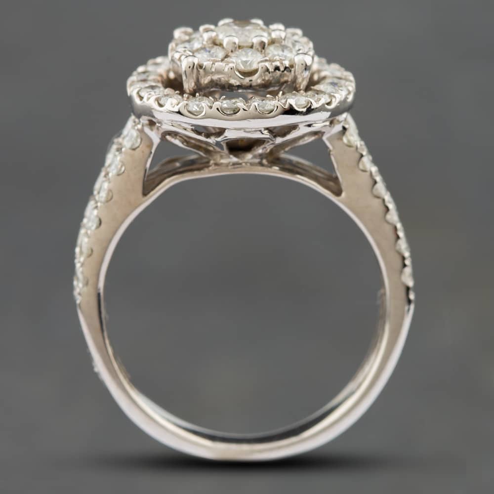Pre-Owned White Gold Brilliant Cut Diamond Halo Cluster Ring 41481072