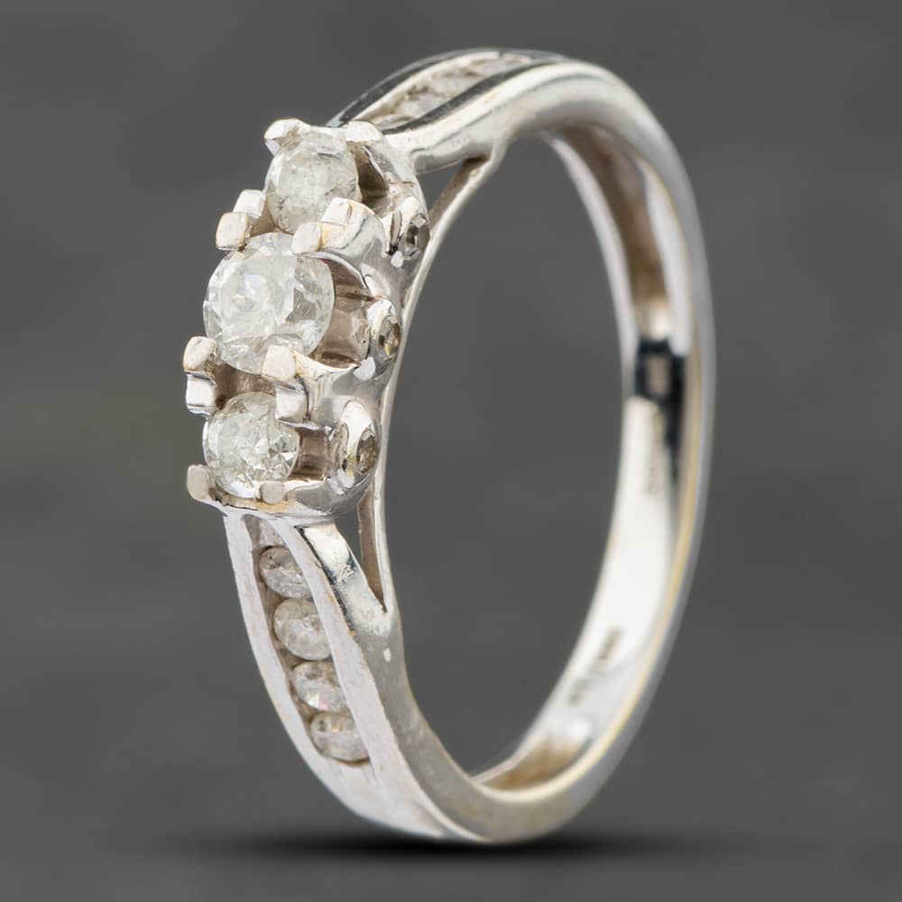 Click to view product details and reviews for Pre Owned 9ct White Gold Certificated 050ct Brilliant Cut Diamond Three Stone Ring 41481082. Click to view product details and reviews for Pre Owned 9ct White Gold Certificated 050ct Brilliant Cut Diamond Three Stone Ring 41481082.
