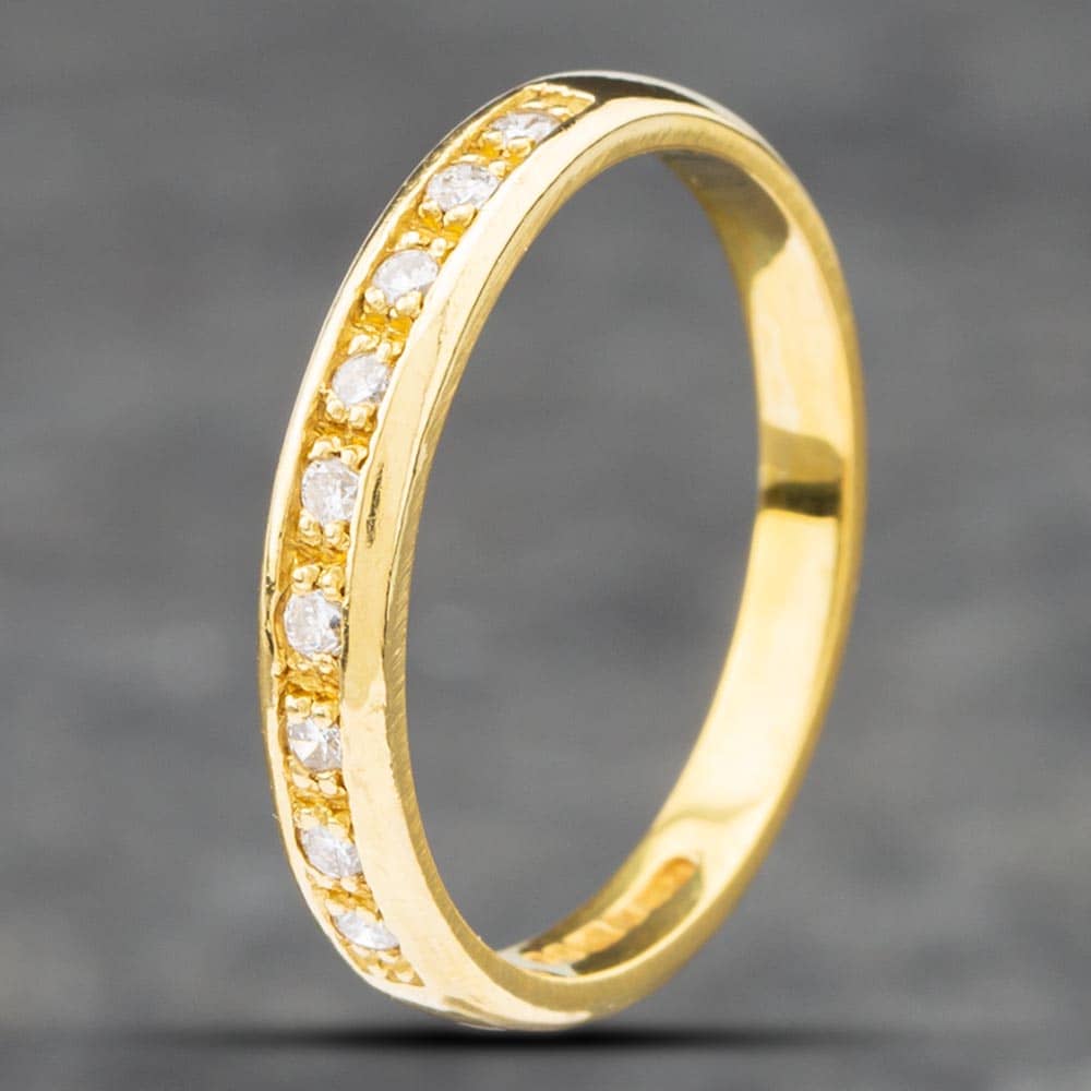 Product photograph of Pre-owned 18ct Yellow Gold Diamond Half Eternity Ring 41481297 from The Jewel Hut