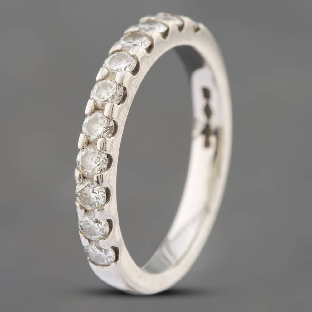 Product photograph of Pre-owned Platinum 0 50ct Brilliant Cut Diamond Half Eternity Ring 41481379 from The Jewel Hut